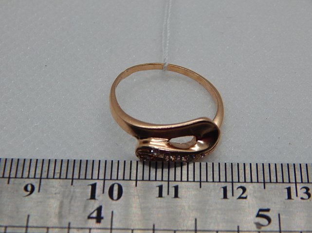 Кольцо из красного золота с цирконием (33683560) 1