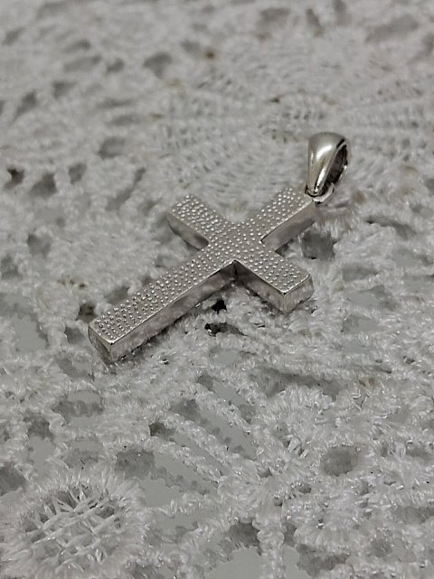 Срібний підвіс-хрест із цирконієм (33425382) 2