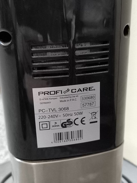 Вентилятор Profi Care PC-TVL 3068 50 Вт 3