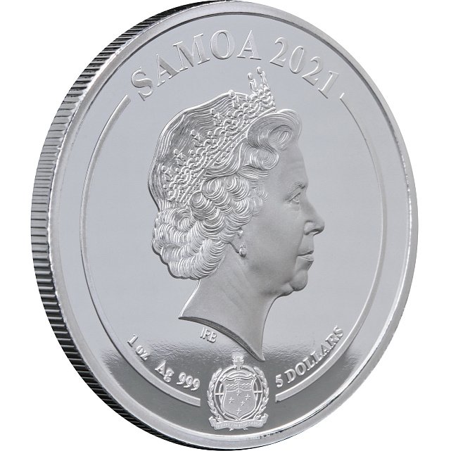 Серебряная монета 1oz Стив МакКуин: Король Крутизны 5 долларов 2021 Самоа (29128305) 6