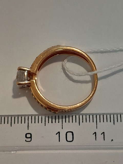 Кольцо из красного золота с цирконием (32827214) 5