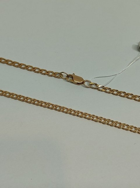Ланцюжок з червоного золота з плетінням подвійний Ромб (33392988) 5
