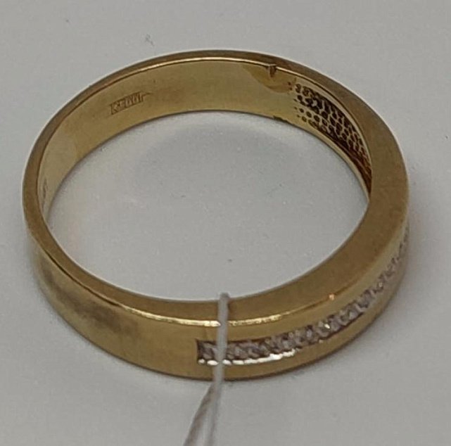 Каблучка з жовтого золота з діамантом (-ми) (28543359) 2
