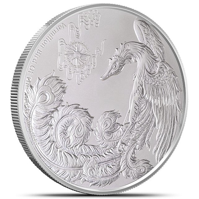 Срібна монета 1oz Чотири Стража Червона Птаха 2 долари 2023 Самоа (32935162) 2