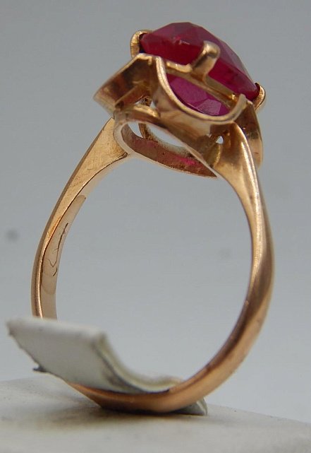 Кольцо из красного золота с корундом (28173603) 5