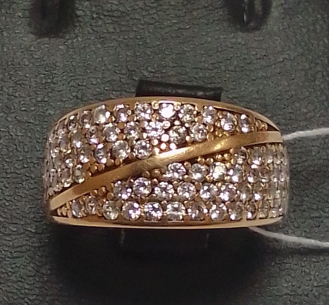 Кольцо из красного золота с цирконием (32405871)  0