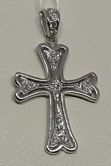 Підвіс-хрест із білого золота з діамантом (-ми) (30337044) 0