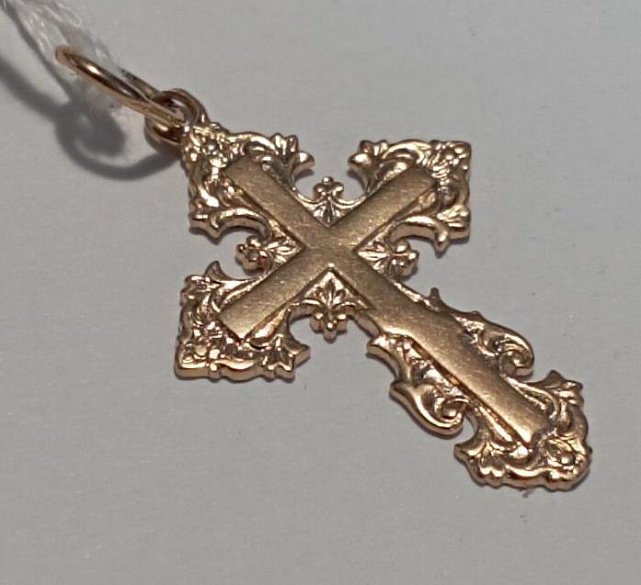 Підвіс-хрест з червоного золота (33656244) 1