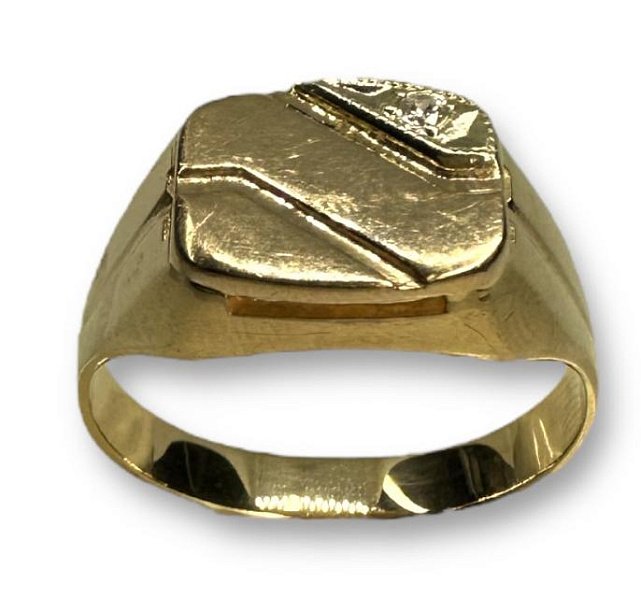 Перстень із червоного та білого золота з цирконієм (30897196) 1