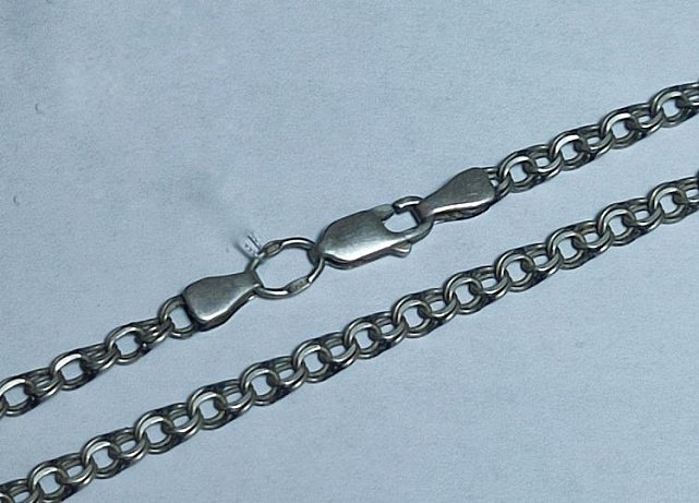 Серебряная цепь с плетением Бисмарк (33684243) 0
