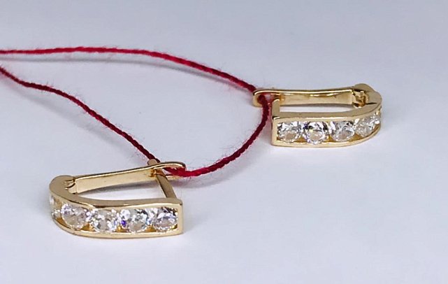 Серьги из красного золота с цирконием (30566927) 1