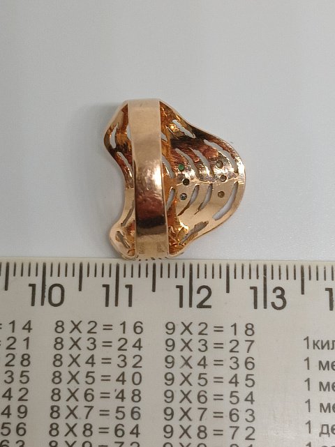 Кольцо из красного и белого золота с цирконием (32854250) 7
