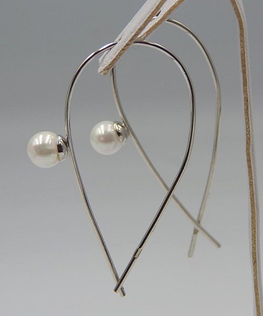 Срібні сережки з перлами (33002260) 2