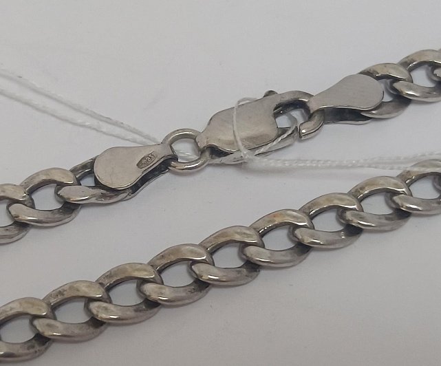 Серебряная цепь с плетением панцирное (33804985) 0
