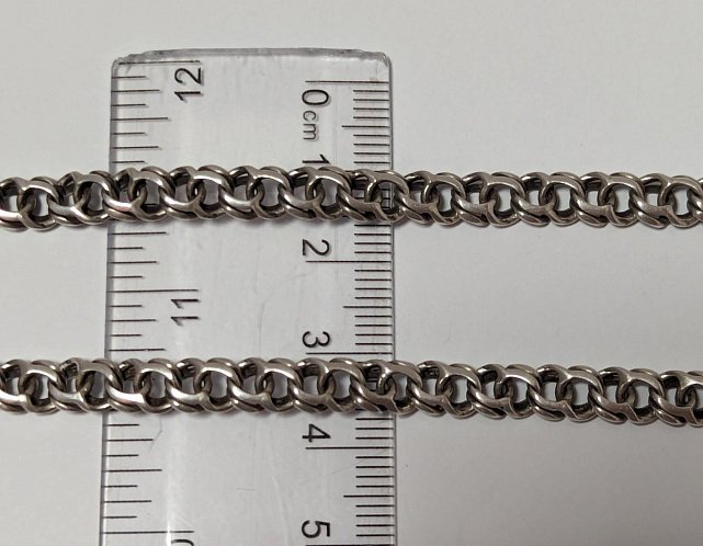Серебряная цепь с плетением Бисмарк (33767408) 3