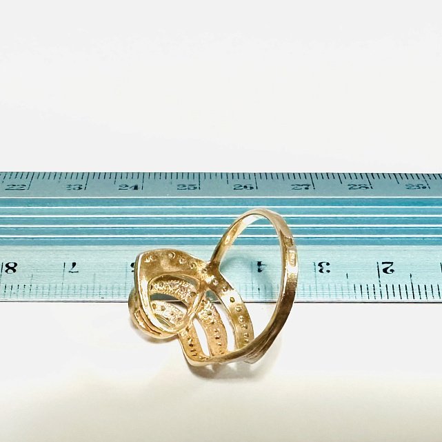 Кольцо из красного и белого золота с цирконием (33196996) 6