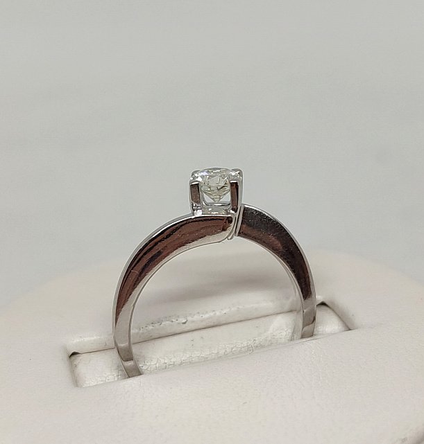 Кольцо из белого золота с бриллиантом (-ми) (33563102) 3