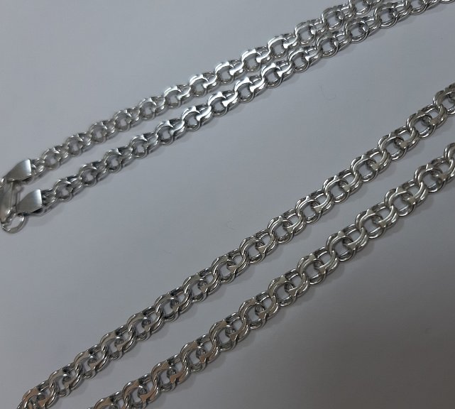 Срібний ланцюг із плетінням Бісмарк (32390551) 0