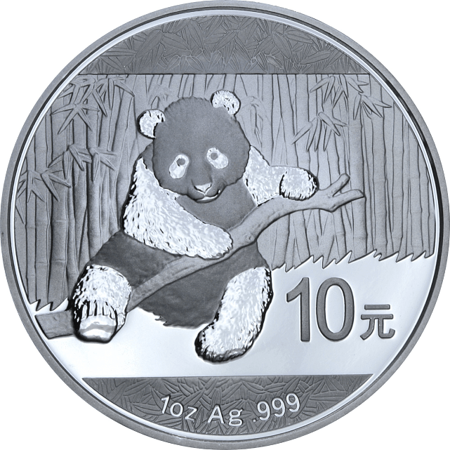 Серебряная монета 1oz Китайская Панда 10 юань 2014 Китай (29127542) 0