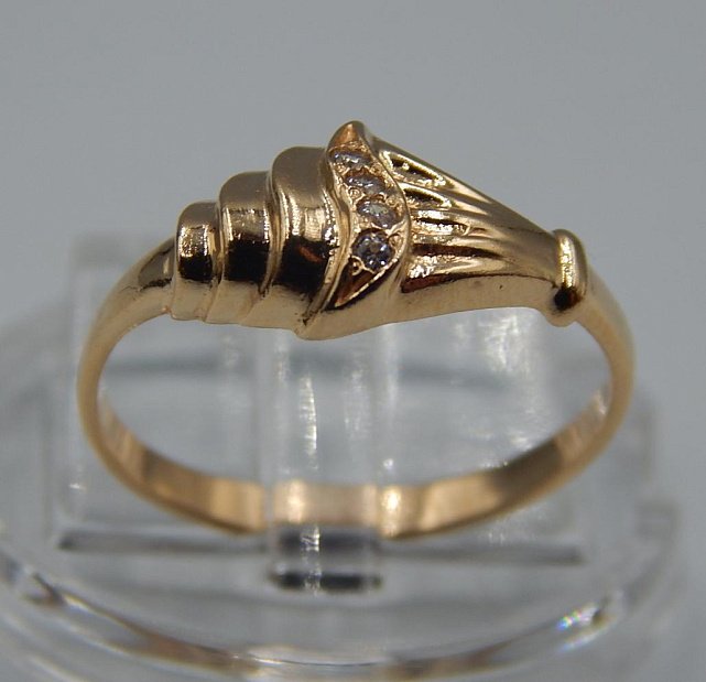 Кольцо из красного золота с цирконием (33721859) 0