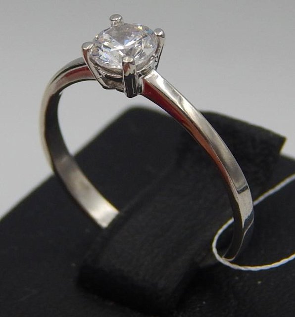Серебряное кольцо с цирконием (28352596) 2