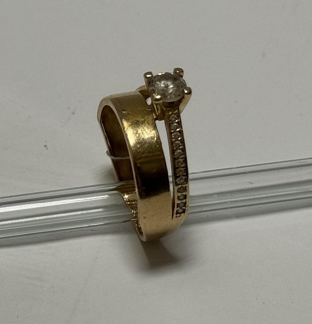 Кольцо из красного золота с цирконием (33812829)  1