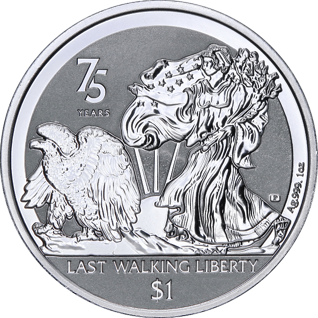 Серебряная монета 1oz Свобода 75 лет 1 доллар 2022 БВО (29269207) 0