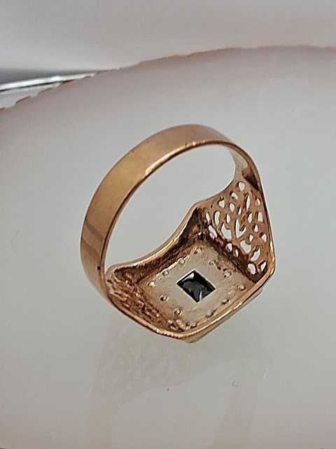 Перстень из красного и белого золота с цирконием (33779457) 5