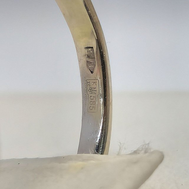 Кольцо из белого золота с жемчугом и бриллиантом (-ми) (32474326)  2