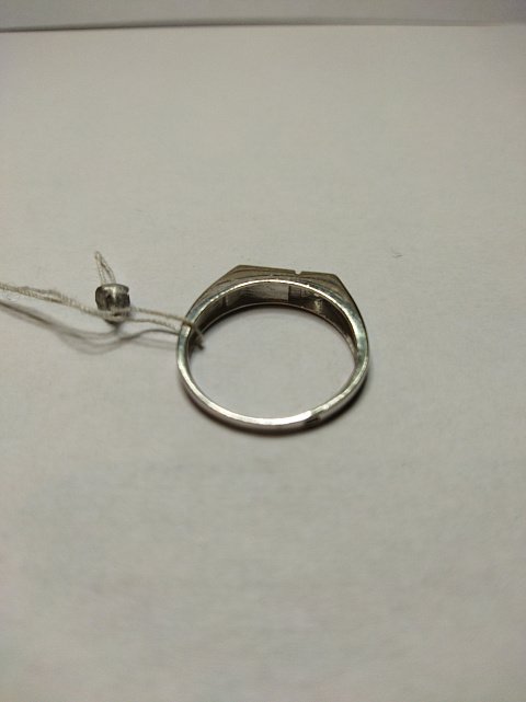 Срібний перстень з оніксом та цирконієм (30506459) 2