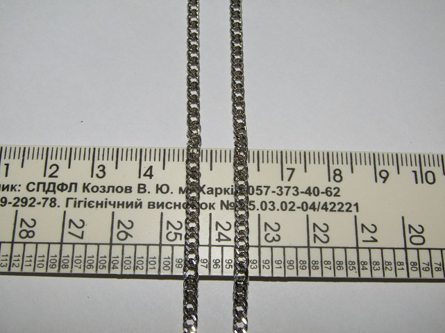 Серебряная цепь с плетением Двойной ромб (28954172) 1