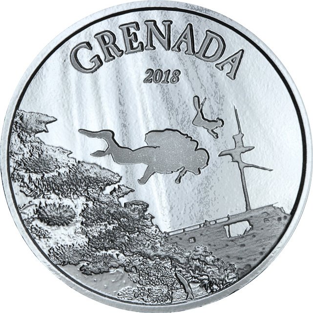 Серебряная монета 1oz Гренада 2 доллара 2018 Восточные Карибы (29127591) 0