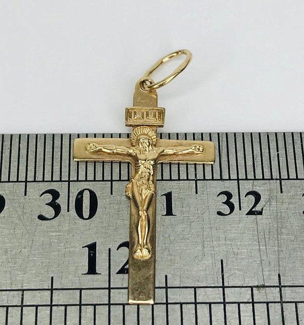 Підвіс-хрест з червоного золота (33794097) 3