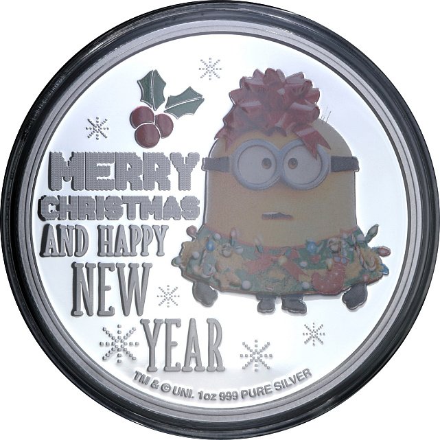 Серебряная монета 1oz Миньон Поздравляет с Рождеством и Новым Годом 2 доллара 2019 Ниуэ (29128574) 18
