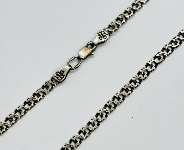 Серебряная цепь с плетением Бисмарк (33745561) 0