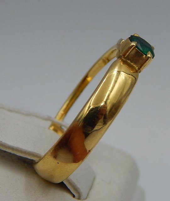 Кольцо из желтого и белого золота с изумрудом и бриллиантом (-ми) (28660130) 3