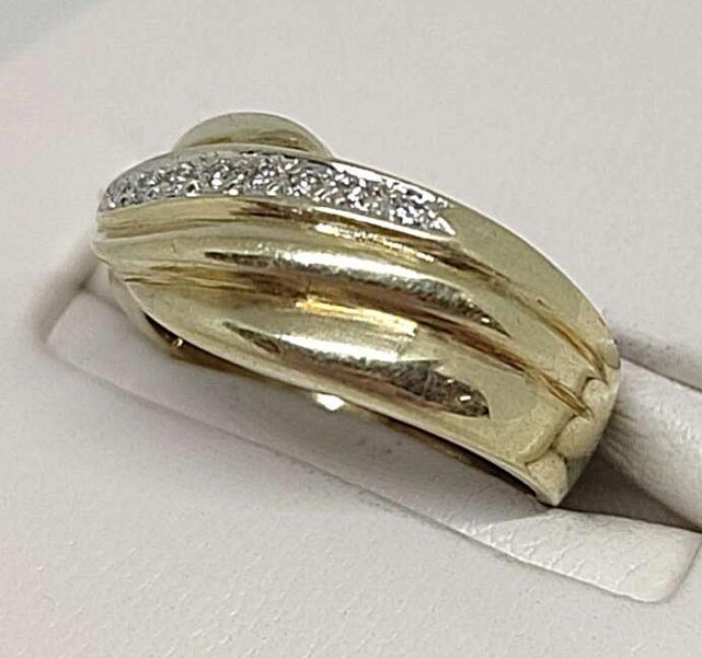 Кольцо из желтого и белого золота с бриллиантом (-ми) (32830327) 1