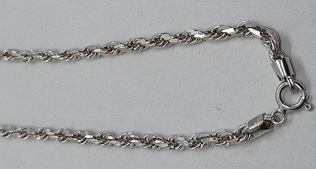 Серебряная цепь с плетением Веревочка (31803650) 0
