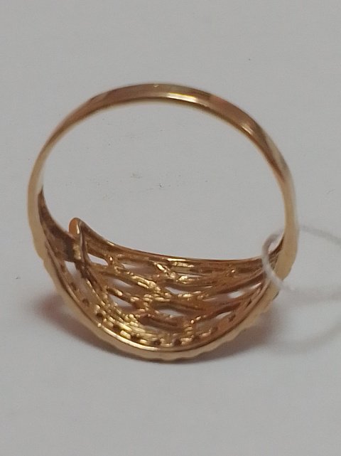 Кольцо из красного золота с цирконием (32455257) 7