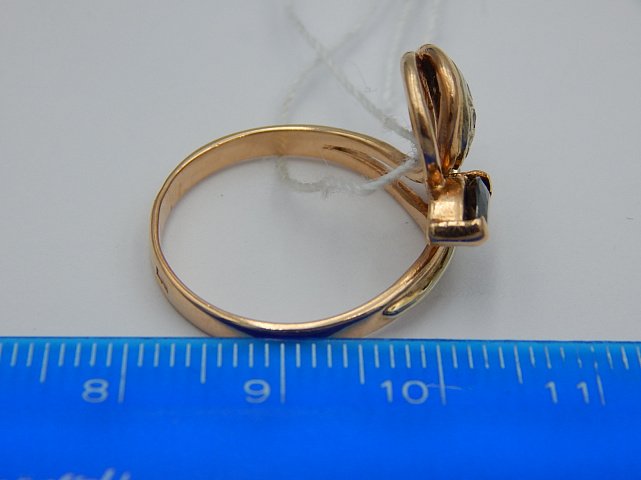 Кольцо из красного и белого золота с цирконием (29802672) 5