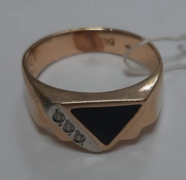Перстень з червоного та білого золота з цирконієм (31484083) 4