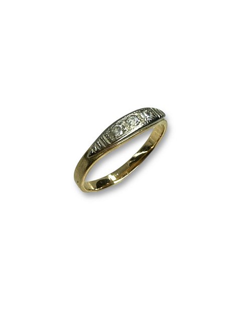 Кольцо из красного и белого золота с цирконием (31844995) 2