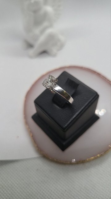 Кольцо из белого золота с бриллиантом (-ми) (32812279) 6
