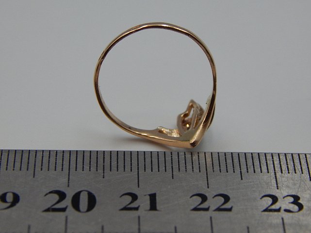 Кольцо из красного и белого золота с цирконием (33497962) 2