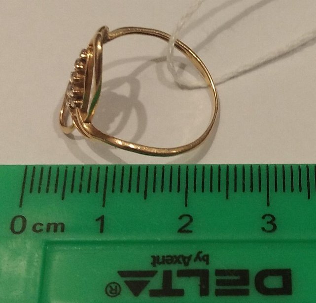 Кольцо из красного золота с цирконием (33475541) 6