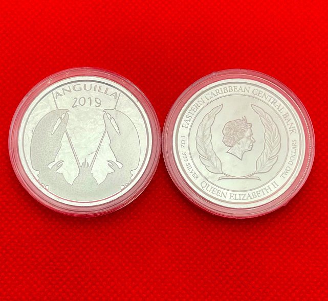 Серебряная монета 1oz Ангилья 2 доллара 2019 Восточные Карибы (29128151) 0