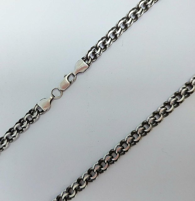 Серебряная цепь с плетением Бисмарк (33720880) 0