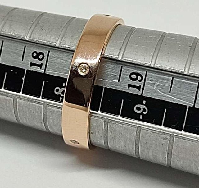 Обручальное кольцо из красного золота с бриллиантом (-ми) (32091465) 4
