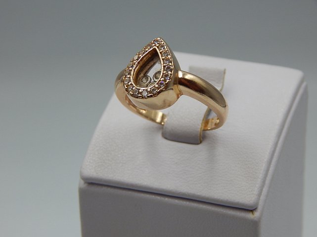 Кольцо из красного золота с цирконием (33678862) 1