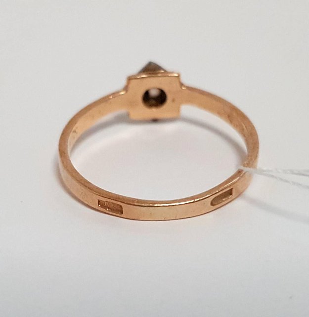 Кольцо из красного и белого золота с цирконием (33211606) 2